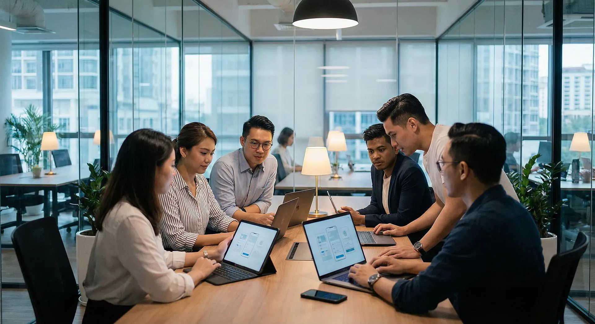 Web development team collaborating on responsive and SEO-focused website development